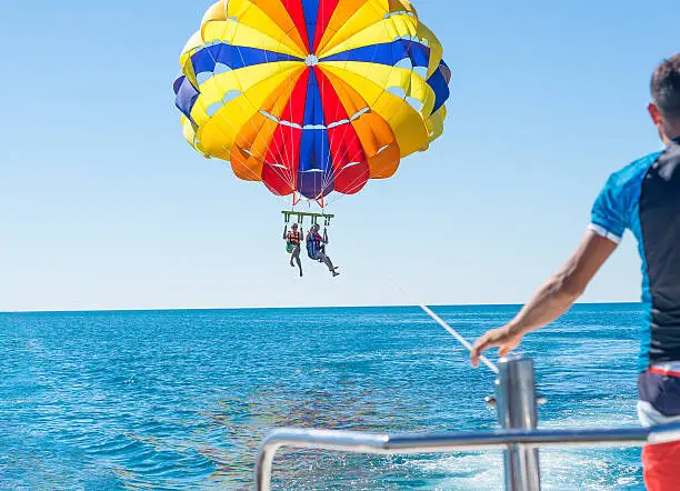 Parasailing over the bay